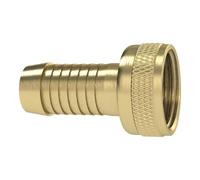 Rosca de manguera 2/3, G 1/2 x 13 mm, tuerca moleteada, sellado plano, acabado pesado, latón brillante.