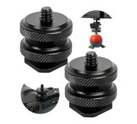 Rosca de Trípode para Zapata Caliente, 2 piezas, Negro, Rosca de 1/4”, Adaptador de Zapata de Metal con Placa de Montaje, Compatible con Cámaras Canon, Nikon, Panasonic, Sony, Accesorio de Cámara
