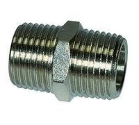 Rosca doble G 2 exterior, G 2 exterior, SW 64, rosca exterior cilíndrica según DIN EN ISO 228-1, latón niquelado.