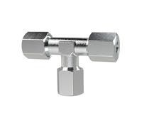 Rosca en T, diámetro exterior del tubo de 20 mm, PN máx. 400 bar, SW1 36, SW2 27, acero galvanizado.