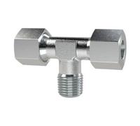 Rosca en T, R 3/8 A, diámetro exterior del tubo 10 mm, PN máx. 630 bar, SW1 22, SW2 17, acero galvanizado.