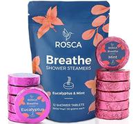 ROSCA Vaporizadores de ducha de eucalipto y menta, 12 vaporizadores de ducha de aromaterapia con aceites esenciales, alivio del estrés, regalos para el día de la madre, regalos de cumpleaños de
