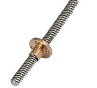 roscado juego Tornillo de avance T8 con tuerca de cobre, varilla roscada completamente Trapezoidal de plomo de 1mm, 2mm, 4mm y 12mm, tornillo de acero inoxidable 304 Tr8x1 Tr8x2 tornillo trapezoidal (