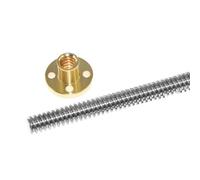 roscado juego Varilla roscada Trapezoidal TR8x1 TR8x2 TR8x4 TR8x8, varilla roscada de acero inoxidable de 8mm de diámetro, tornillo de plomo T8 con tuerca de latón tornillo trapezoidal (Color : Pitch