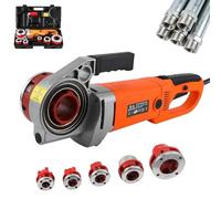 Roscadora de tubos eléctrica de 2300 W, juego de herramientas portátil con 6 terrajas y estuche de transporte, terrajas de 1/2"-2", motor de cobre, alta resistencia, roscadora de tubos