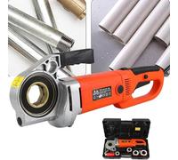 Roscadora de tubos, kit de roscadora eléctrica de alta potencia (2000 W/2300 W), con terrajas de 4 1/2" a 1 1/4" y de 6 1/2" a 2", maletín de transporte portátil, motor de cobre puro.(4 heads)