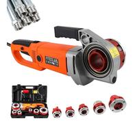 Roscadora de tubos, kit eléctrico para roscar tubos, máquina roscadora de tubos manual de alta resistencia de 2300 W, 6 matrices de 1/2" a 2", para roscadora de tubos de hierro galvanizado y acero