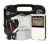 Roscoe Medical TENS Unit and EMS Muscle Stimulator - 4-Channel OTC TENS Machine for Back Pain Relief, Lower Back Pain Relief, Neck Pain, Includes Case, Pain Relief, Muscle Recovery