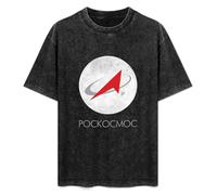 Roscosmos Space Agency Russia Space Agency All Men's T-Shirt Unisex Black Cotton Print tee Shirts M