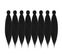 ROSDINA Pelo trenzado preestirado - 12 pulgadas, 8 paquetes de cabello trenzado corto negro natural para trenzas torcidas o de caja, extensiones de cabello sintético Yaki con ajuste de agua caliente