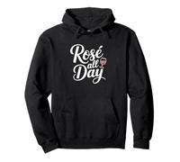 Rosé All Day Lema Divertido del Vino Sudadera con Capucha