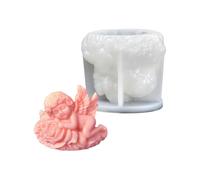 (Rose Angel C) Winged Baby Figurine Silicone Candle Molds for Epoxy Resin Making Candle Soap Home Decoration Epoxy Resin Molds