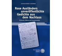 Rose Ausländers unveröffentlichte Gedichte aus dem Nachlass: Kritische Edition und Interpretation: 126