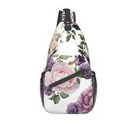 Rose Baseball Sports Field Sling Bag, Mochila de Hombro Paquete de Pecho Causal Crossbody Daypack para Mujeres Hombres Senderismo Viajes
