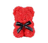 rose bear love flower bear artificial forever best gift graduation gift anniversary birthday valentines gift(red)