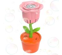 Rose Bubble Maker - Automatic Blower, Battery Powered, Floral Shape, Colorful LED Light Effect Function | Leakproof Handheld Portable Build Cute Outdoor Play Toy Decorative Event Supply Festival