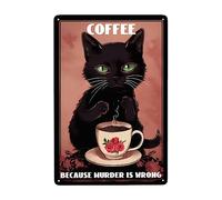 Rose Cat Black Porque El Asesinato Está Mal Cartel De Chapa Divertida Carteles De Pared De Metal Retro Letrero De Estaño para Salón Bar Hogar
