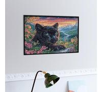 Rose Chat Noir Puzzle 300 Piezas Maquetas Construir 3D Detalladas Faune Sauvage Rompecabezas Educativo para Familia Aliviar Estrés Estera Portátil Moderno 300 PCS