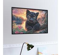 Rose Chat Noir Puzzles 1000 Piezas 3D Maquetas Educativas Faune Sauvage Desafío Intelectual para Familia DIY Creativo Construir Juguete Educativo 1000 PCS