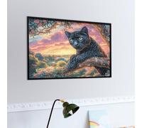 Rose Chat Noir Puzzles 1000 Piezas Impossible Desafío Faune Sauvage Rompecabezas para Adultos Aliviar Estrés Decoración Hogar DIY Moderno Portátil 1000 PCS