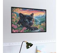 Rose Chat Noir Puzzles 1000 Piezas Moderno Minimalista Faune Sauvage Rompecabezas Familiar para Adultos 3D Maquetas Construir Aliviar Estrés Decorativo 1000 PCS