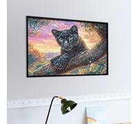 Rose Chat Noir Puzzles 1000 Piezas Obra De Arte Colorido Faune Sauvage Rompecabezas para Adultos Decoración Hogar Moderno DIY Creativo Desafío 1000 PCS