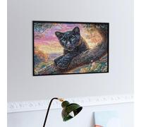 Rose Chat Noir Puzzles 300 Piezas Moderno Minimalista Faune Sauvage Rompecabezas Familiar para Adultos 3D Maquetas Construir Aliviar Estrés Decorativo 300 PCS