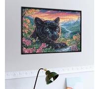 Rose Chat Noir Puzzles 500 Piezas Decorativo Hogar Faune Sauvage Obra De Arte Rompecabezas Familiar para Adultos Desafío Intelectual DIY Creativo 500 PCS