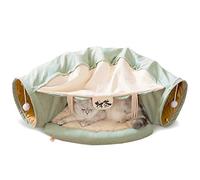 ROSE CREATE Cat Toys - Cama tipo túnel plegable acogedora cueva, redonda para acurrucarse, madriguera para mascotas, cama de arena para mascotas, funda extraíble para conejos, gatitos y perros de