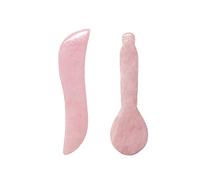 Rose cuarzo gouache masaje rastrillado gua sha para cara natural piedra gouache masaje masaje masaje facial cuerpo jade conjunto masajeador-Tipo 5