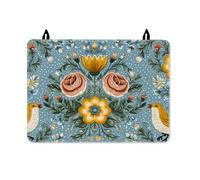 Rose - Cubierta superior para estufa eléctrica, diseño floral, rústico, flor, pájaro, primavera, azul, goma, antideslizante, para inducción o decoración de cocina eléctrica, 28 x 20 pulgadas