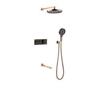 Rose d tatic Digital Shower Set, 3-Way Mixer Tap, Slish Bathroom Faucet, Rainfall Showerhead, ry Shower System for Modern Bathrooms