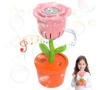 Rose Flower Bubble Machine | Ilumine los juguetes automáticos del soplador de burbujas | Rose Flower Battery Bubble Maker | Creative creativo de fugas lindas juguetes al aire libre verano para niños p