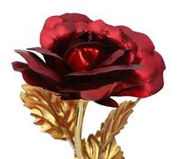 Rose Gift, Last Forever Love Rose, Diseño de Color Simple Y Moderno Lámina de Oro Rosa para Regalos Decoración del Hogar Niñas(Tapa dura roja)