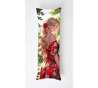 Rose Girl Body Pillow Case Cover 35x100cm, Long Backrest Cushion Pillow Protector with Zipper, Decorative Bedding Pillowcase, Soft Body Pillow Cover for Couch Bedroom Garden