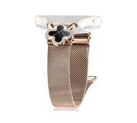 (Rose Gold Black Shell, Multicolor) For Huami Amazfit GTR 42mm Milanese Band Stainless Steel Watch Strap Clover Decor, Size: S - Rose Go