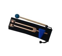 (Rose gold) Chakra Tuning Fork Set with Wooden Striker - 136.1 Hz Sound Healing Therapy Tool for Energy Balancing in a Portable Pouch
