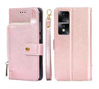 (Rose Gold) For Honor 80 GT Zipper Bag Leather Phone Case