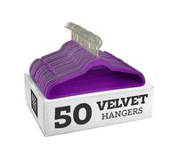 (rose gold hook, deep purple) 10pcs Non-slip Velvet Hangers - Suit Hangers
