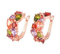 Rose Gold Hoop Earrings - Non Slip Copper Elegant | Ergonomic Rose Gold Hoop Earrings | For Her Women Wife Girlfriend Girls Adults Daily Dating Holiday Party Favors Hypoallêrgenic Lightweight Comfort