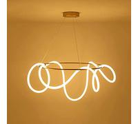 Rose Gold LED Pendant Light Geometric LED Line Ceiling Chandelier Fixture Circle Home Restaurant Hanging Lantern Dining Table Bar Living Room Pendant Lamp