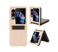 (Rose Gold, Multicolor) For ZTE nubia Flip2 5G A404ZT Case with Card Slot Dot Pattern Imprint PC + PU Leather Phone Cover -