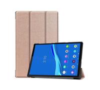 (Rose Gold, Multicolor) Tri-fold Leather Stand Case Textured PU Leather + PC Full Protective Tablet Case for Lenovo Tab M10