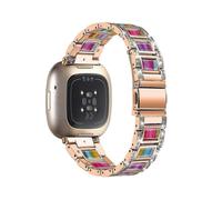 (Rose Gold/Rainbow, Multicolor) Fitbit Versa 4 Watch Band Replacement Straps - Compatible with Versa 4 Smartwatch