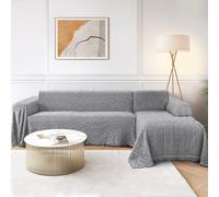 Rose Home Fashion Fundas de sof seccionales de jacquard geomtrico para sof seccional 2 piezas lavable en forma de L funda de sof con borlas