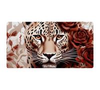 Rose Leopard-742 - Alfombra acolchada para cocina, resistente a las manchas, fácil de limpiar, para fregadero de casa, oficina, 40 x 74 cm