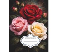 Rose, Lined Composition Notebook Journal For Adults, Teen, Kids, School, Office, Work, College, Social Media: 8.5 x 11.25 Inches | Grey Lines With Optional Margins | 100 Pages College Ruled