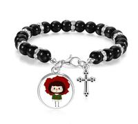 Rose Love Red Romance Leave Beauty UU - Pulsera de cuentas bohemias para hombres y mujeres