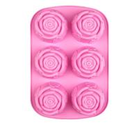 Rose Pattern Molding Tray - Nonstick Freeze Friendly Maker, Culinary Shaping Accessory featuring Six Slots, Durable Gel Compatible Layout with Quick Unmolding, Artistic Treat Form for Candle or Jelly