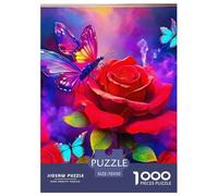 Rose Puzzle Imposible Desafío Extremo Adultos Niños 1000 Piezas Arte Moderno Cumpleaños Regalo Brain Teaser Mindfulness Activity 70x50cm/1000pcs